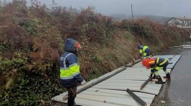 Maltempo nel Vibonese: a Mongiana tetto vola in strada, alberi e lampioni divelti