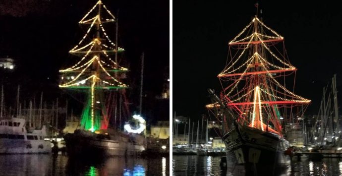 Vibo Marina, il brigantino Florette si trasforma in un originale albero di Natale