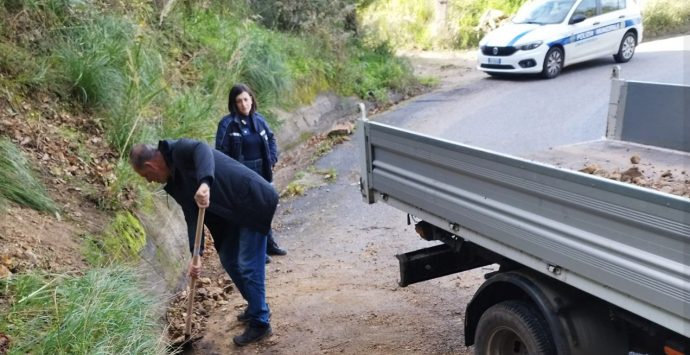 Frana lungo la sp a Parghelia, rimossi fango e detriti