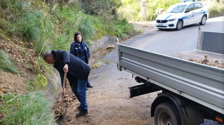 Frana lungo la sp a Parghelia, rimossi fango e detriti