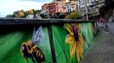 Arena, realizzato il murales più lungo d’Italia. Il sindaco: «Capolavoro che omaggia la bellezza del borgo»