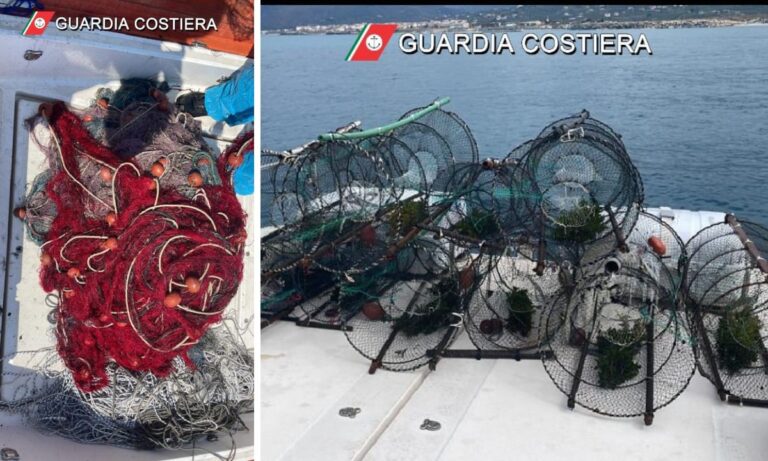 Pesca illegale, sequestri della Capitaneria di Vibo Marina e multe per seimila euro