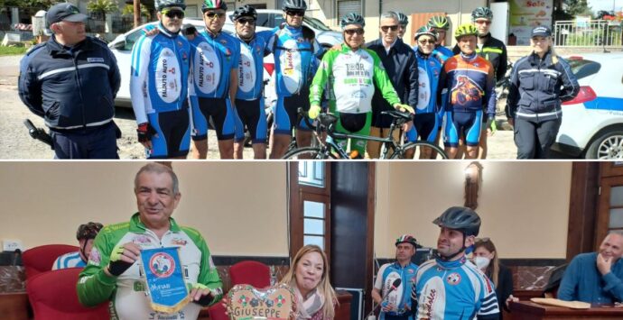 Donazione organi, fa tappa nel Vibonese il tour in bici di Giuseppe Iacovelli