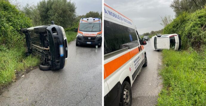 Incidente stradale a Cessaniti: auto si ribalta su un fianco