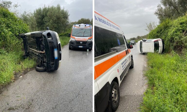 Incidente stradale a Cessaniti: auto si ribalta su un fianco