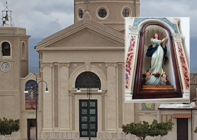 Mileto, dopo un complesso restauro ritorna a “casa” l’antica statua dell’Immacolata Concezione