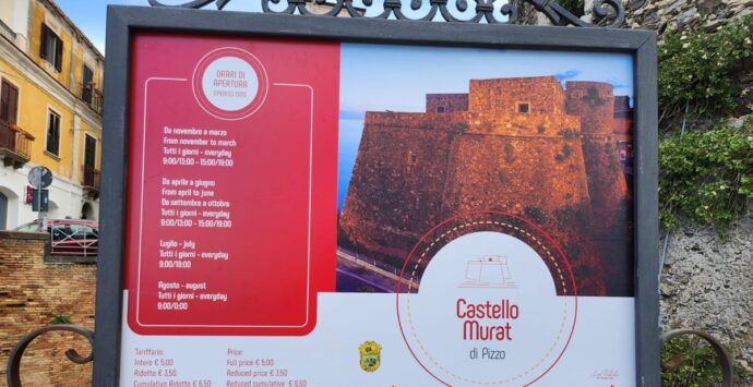 Pizzo, aumenta il prezzo del biglietto per visitare Castello Murat e Piedigrotta