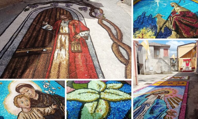 Tappeti di petali e di arte, a Potenzoni va in scena la 29esima edizione dell’Infiorata -Foto e Video