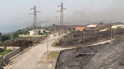 Le fiamme avvolgono contrada Cocari a Vibo: evacuate cinquanta famiglie – Foto