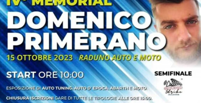 Portosalvo, un raduno di auto e moto per ricordare Domenico Primerano