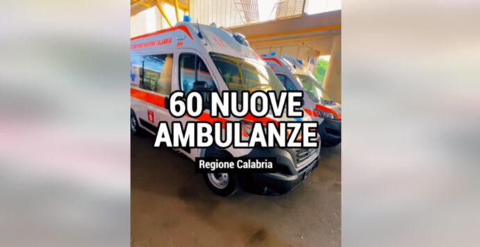Sanità in Calabria, Occhiuto: «In arrivo 60 nuove ambulanze»