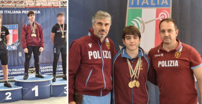 Pesistica, l’atleta delle Fiamme Oro–Sezione giovanile di Vibo Boer campione italiano U15