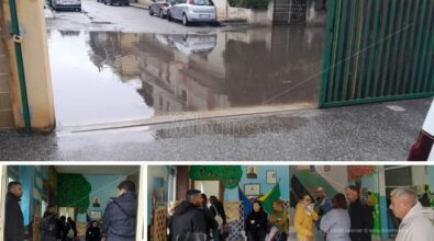 Strada allagata da reflui fognari a Vibo Marina, disagi per gli studenti della scuola “De Maria”