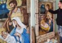 Zungri, la “Natività” dipinta su una vecchia porta: l’opera dell’artista locale Antonio Gaudioso