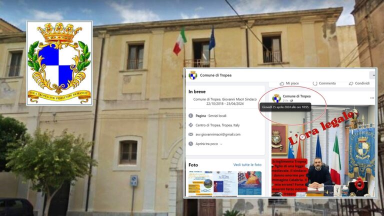 Polemiche a Tropea per l’uso della pagina Facebook con il logo del Comune da parte dell’ex sindaco