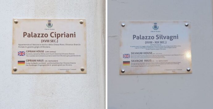 Palazzi storici a Nicotera, installate targhe per raccontarne la storia