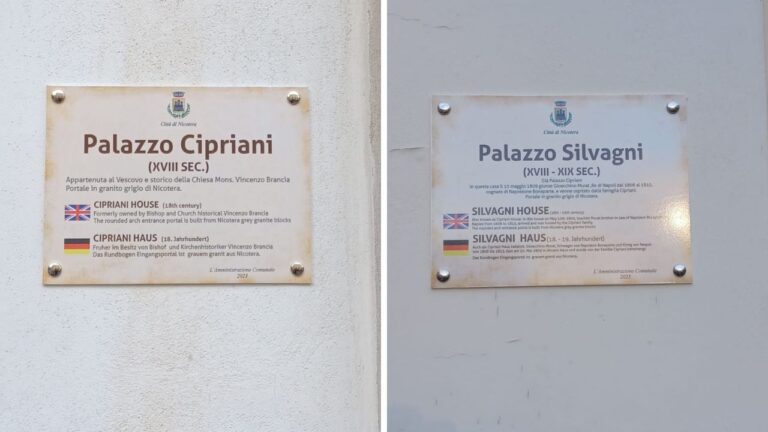 Palazzi storici a Nicotera, installate targhe per raccontarne la storia