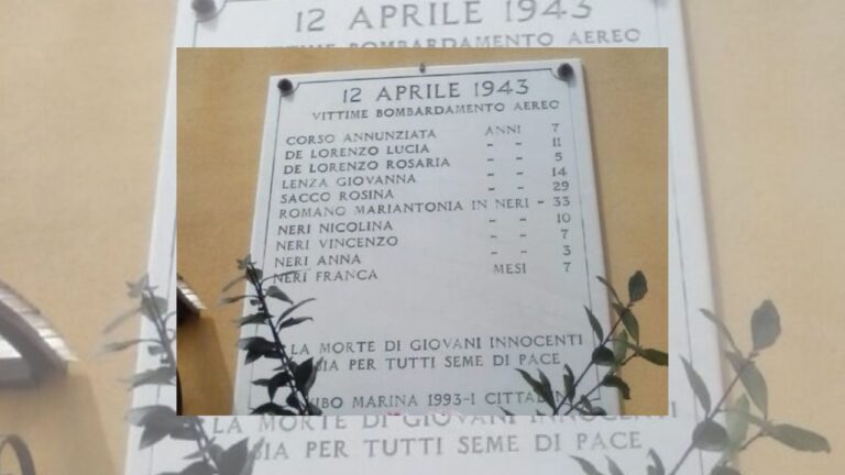 Bombardamento Vibo Marina nel ’43, la Pro loco: «Dalla memoria, auspicio di pace»