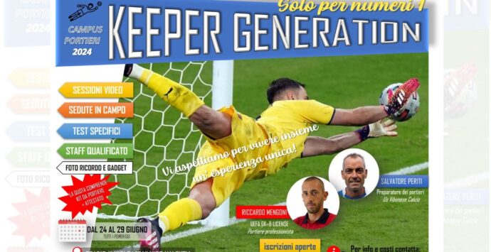 Calcio: stage a Vibo per giovani portieri organizzato da Riccardo Mengoni e da Salvatore Periti