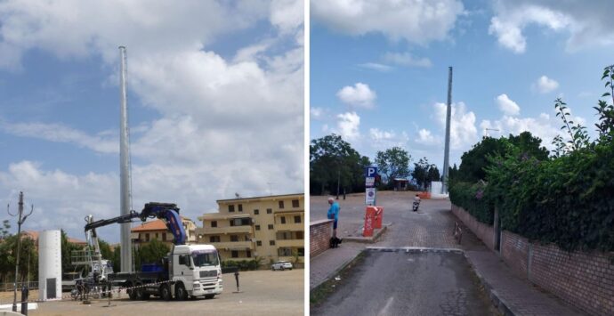 Tropea, installata l’antenna telefonica della discordia: continua la protesta dei residenti