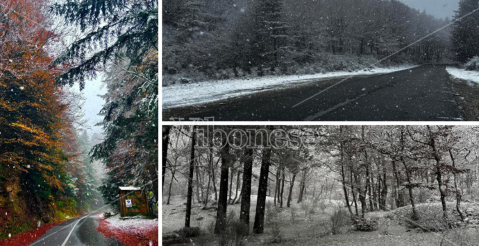Prove d’inverno nel Vibonese: freddo, pioggia e prime nevicate sui monti delle Serre
