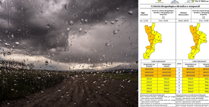 Maltempo, allerta meteo arancione nel Vibonese anche per l’intera giornata di lunedì: vento forte, temporali e neve sulle Serre