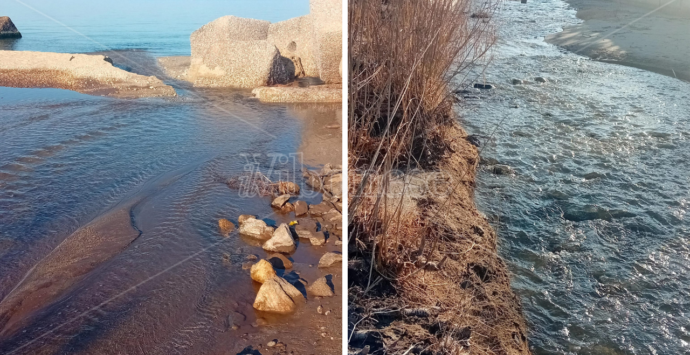 Il Sant’Anna d’inverno? Peggio che d’estate: dal torrente una colata di fanghi nel mare di Bivona. Patania (Confsila): «Sindaco batti un colpo» – VIDEO