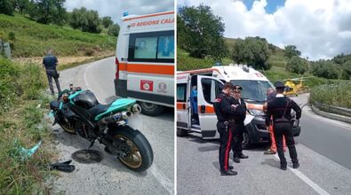 Incidente a Gerocarne, perde il controllo della moto e cade: trasportato con l’elisoccorso a Catanzaro