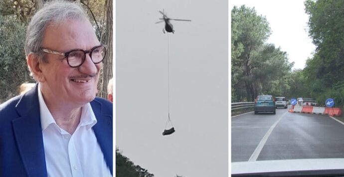 Anche un elicottero per la piena riapertura della Ss 18, la soddisfazione del sindaco di Vibo: «Era importante finire prima dell’estate»