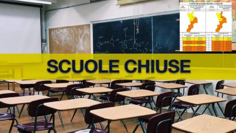 Maltempo, domani scuole chiuse anche a Vibo: ecco l’elenco in aggiornamento dei Comuni