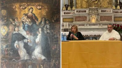 Il restauro green senza spostarsi da Soriano, così è rinata l’antica tela della Madonna del Rosario che ha resistito al sisma del 1783
