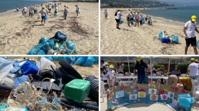 A Pizzo i dipendenti Callipo ripuliscono la spiaggia della Marinella: raccolti 600 kg di rifiuti insieme a Legambiente