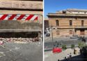 Palazzo Gagliardi-De Riso perde pezzi: calcinacci in strada e una “timida” transenna che consiglia di stare alla larga