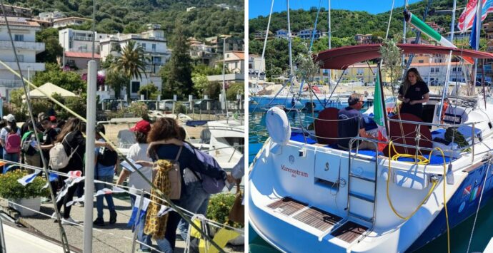 Vibo Marina, Dike fa tappa al porto: oltre 50 studenti visitano la motovela della legalità confiscata agli scafisti