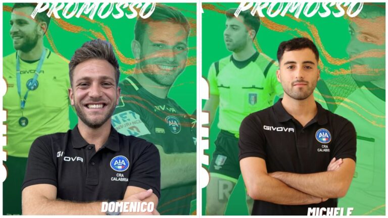 Sezione Aia di Vibo, due arbitri promossi nell’organigramma nazionale: nuovo incarico per Michele Larosa e Domenico Massaria